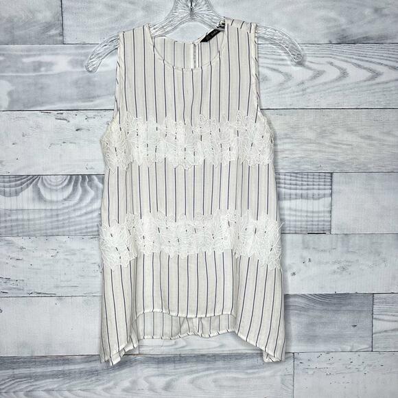 Zara Striped and Embroidered Combo Top - Picture 1 of 5